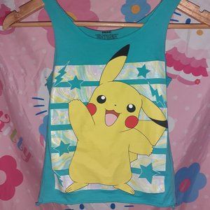 Blue Pokemon Pikachu Crop Top (XXS/XS)